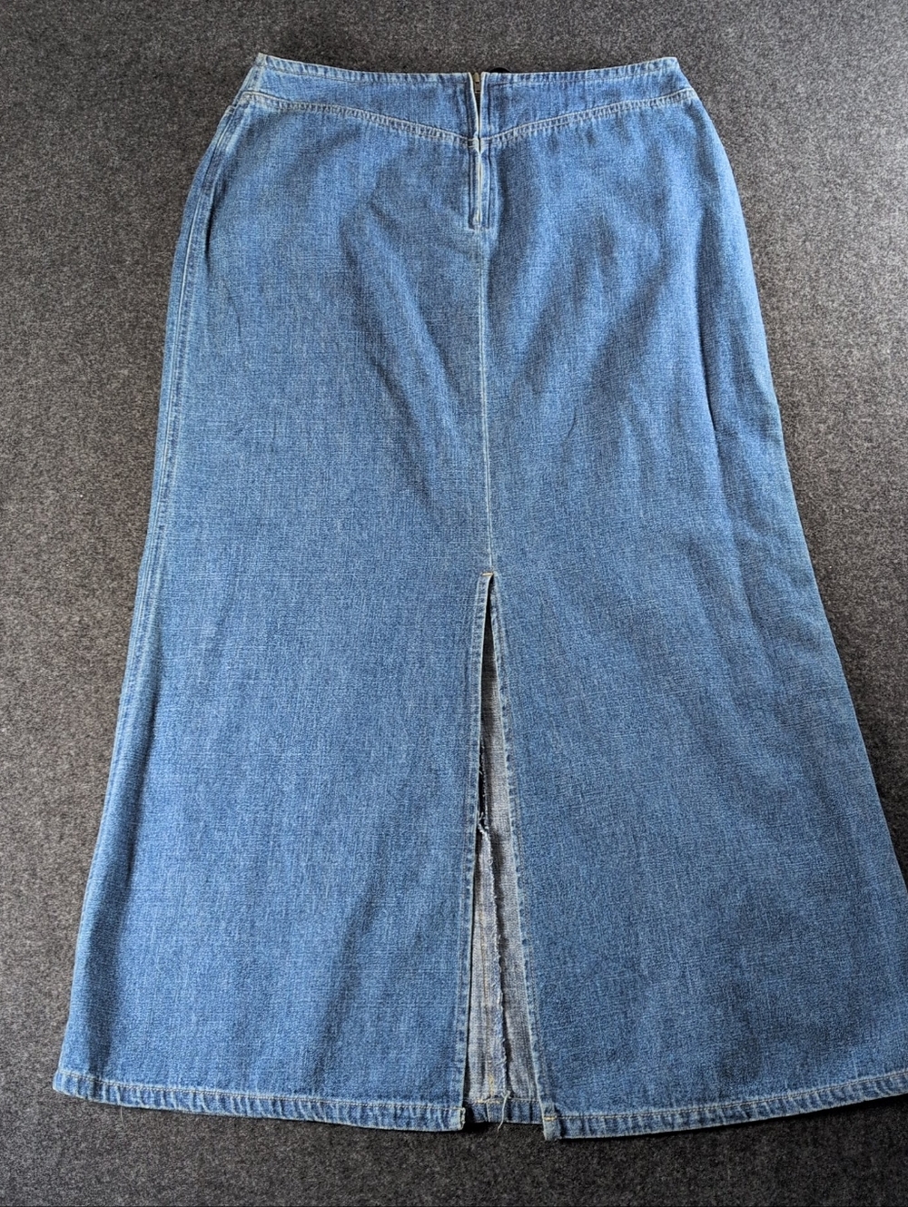 Vintage 90s Lace Up Denim Maxi Skirt - Picture 7 of 8